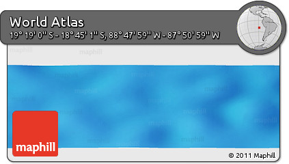 Physical Panoramic Map of the Area around 19° 2' 1" S, 88° 19' 29" W
