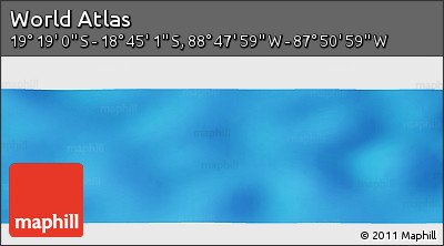 Physical Panoramic Map of the Area around 19° 2' 1" S, 88° 19' 29" W