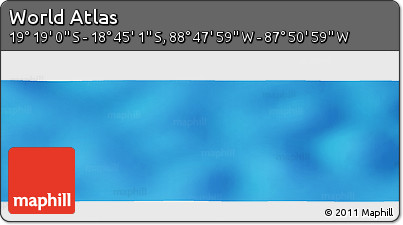 Physical Panoramic Map of the Area around 19° 2' 1" S, 88° 19' 29" W