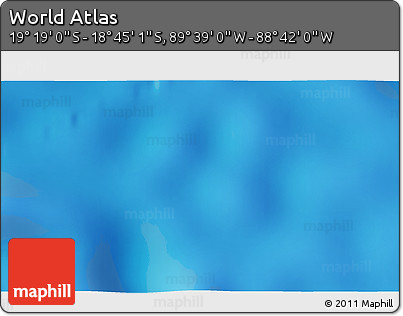 Shaded Relief 3D Map of the Area around 19° 2' 1" S, 89° 10' 30" W