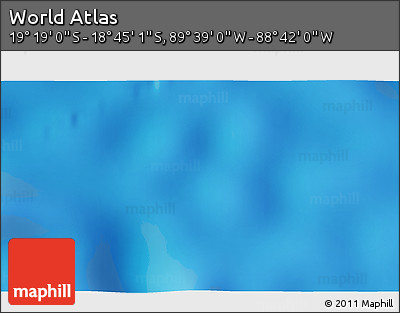 Shaded Relief 3D Map of the Area around 19° 2' 1" S, 89° 10' 30" W