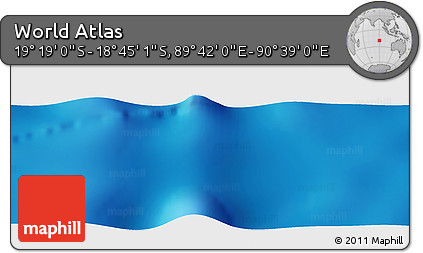 Physical Panoramic Map of the Area around 19° 2' 1" S, 90° 10' 30" E