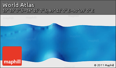 Physical Panoramic Map of the Area around 19° 2' 1" S, 90° 10' 30" E