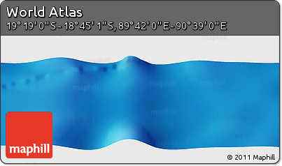 Physical Panoramic Map of the Area around 19° 2' 1" S, 90° 10' 30" E