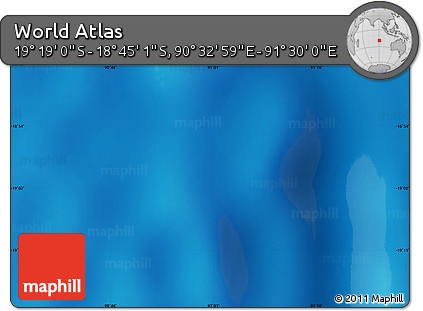Physical Map of the Area around 19° 2' 1" S, 91° 1' 30" E