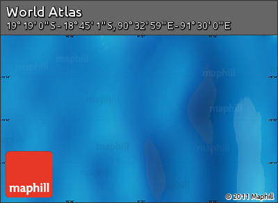 Physical Map of the Area around 19° 2' 1" S, 91° 1' 30" E