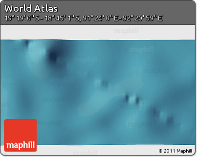Satellite 3D Map of the Area around 19° 2' 1" S, 91° 52' 30" E
