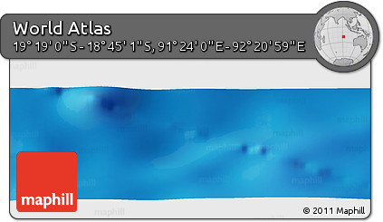 Physical Panoramic Map of the Area around 19° 2' 1" S, 91° 52' 30" E