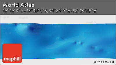 Physical Panoramic Map of the Area around 19° 2' 1" S, 91° 52' 30" E