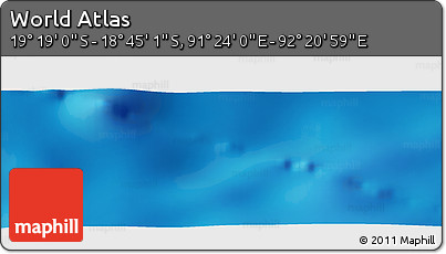 Physical Panoramic Map of the Area around 19° 2' 1" S, 91° 52' 30" E