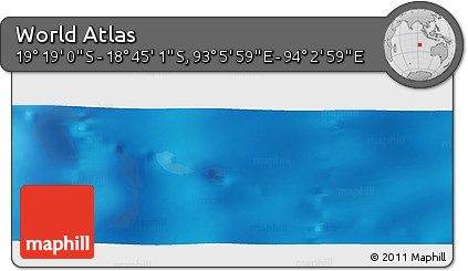 Physical Panoramic Map of the Area around 19° 2' 1" S, 93° 34' 29" E