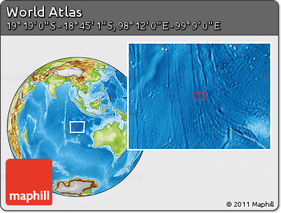 Physical Location Map of the Area around 19° 2' 1" S, 98° 40' 30" E