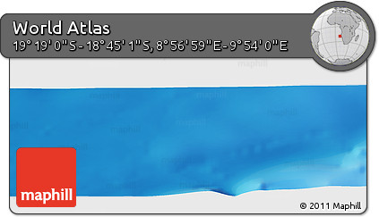 Physical Panoramic Map of the Area around 19° 2' 1" S, 9° 25' 30" E