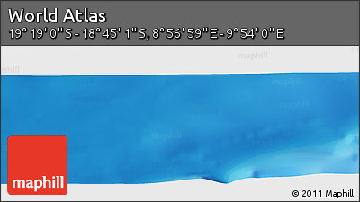 Physical Panoramic Map of the Area around 19° 2' 1" S, 9° 25' 30" E