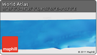 Physical Panoramic Map of the Area around 19° 2' 1" S, 9° 25' 30" E