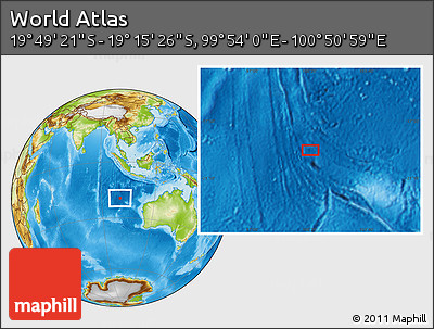 Physical Location Map of the Area around 19° 32' 24" S, 100° 22' 30" E