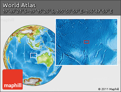 Physical Location Map of the Area around 19° 32' 24" S, 106° 19' 29" E