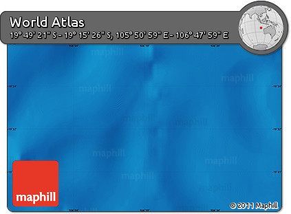 Physical Map of the Area around 19° 32' 24" S, 106° 19' 29" E