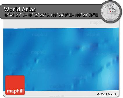 Physical 3D Map of the Area around 19° 32' 24" S, 108° 52' 30" E