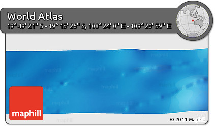 Physical Panoramic Map of the Area around 19° 32' 24" S, 108° 52' 30" E