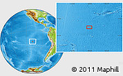 Physical Location Map of the area around 19° 32' 24" S, 108° 43' 29" W