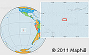 Political Location Map of the area around 19° 32' 24" S, 108° 43' 29" W