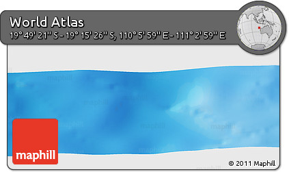 Physical Panoramic Map of the Area around 19° 32' 24" S, 110° 34' 29" E