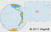 Political Location Map of the area around 19° 32' 24" S, 110° 25' 30" W