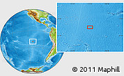 Physical Location Map of the area around 19° 32' 24" S, 111° 16' 30" W