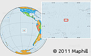 Political Location Map of the area around 19° 32' 24" S, 111° 16' 30" W