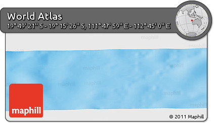 Physical Panoramic Map of the Area around 19° 32' 24" S, 112° 16' 30" E