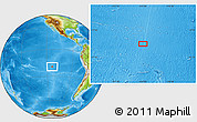 Physical Location Map of the area around 19° 32' 24" S, 113° 49' 29" W