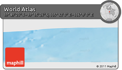 Physical Panoramic Map of the Area around 19° 32' 24" S, 115° 40' 30" E