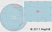 Gray Location Map of the area around 19° 32' 24" S, 115° 31' 30" W, hill shading