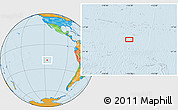 Political Location Map of the area around 19° 32' 24" S, 116° 22' 30" W