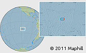 Savanna Style Location Map of the area around 19° 32' 24" S, 116° 22' 30" W, hill shading