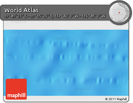 Physical 3D Map of the Area around 19° 32' 24" S, 117° 13' 29" W