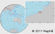 Gray Location Map of the area around 19° 32' 24" S, 120° 46' 30" E