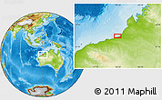 Physical Location Map of the area around 19° 32' 24" S, 120° 46' 30" E