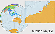 Political Location Map of the area around 19° 32' 24" S, 120° 46' 30" E