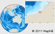 Shaded Relief Location Map of the area around 19° 32' 24" S, 120° 46' 30" E