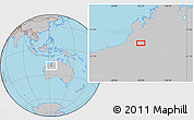 Gray Location Map of the area around 19° 32' 24" S, 123° 19' 29" E