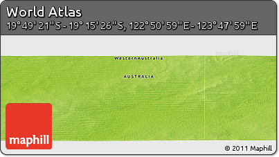 Physical Panoramic Map of the Area around 19° 32' 24" S, 123° 19' 29" E