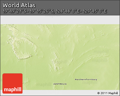 Physical 3D Map of the Area around 19° 32' 24" S, 129° 16' 30" E