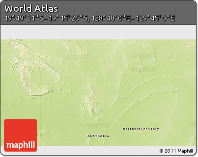 Physical 3D Map of the Area around 19° 32' 24" S, 129° 16' 30" E