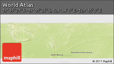 Physical Panoramic Map of the Area around 19° 32' 24" S, 129° 16' 30" E