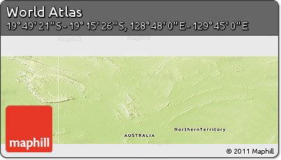 Physical Panoramic Map of the Area around 19° 32' 24" S, 129° 16' 30" E