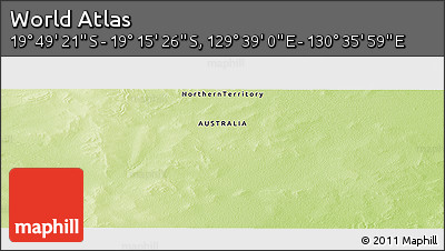 Physical Panoramic Map of the Area around 19° 32' 24" S, 130° 7' 30" E