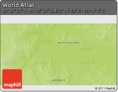 Physical 3D Map of the Area around 19° 32' 24" S, 132° 40' 30" E