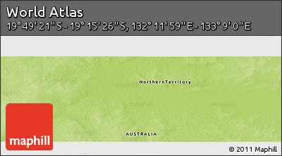 Physical Panoramic Map of the Area around 19° 32' 24" S, 132° 40' 30" E
